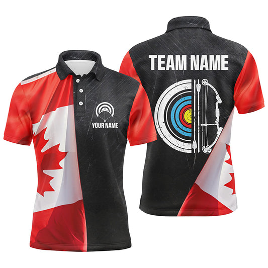 Personalized Retro Canada Flag Archery Shirts For Men Custom Patriotic Archery Jersey For Archer TDM2079