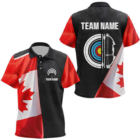 Personalized Retro Canada Flag Archery Shirts For Kid Custom Patriotic Archery Jersey For Archer TDM2079