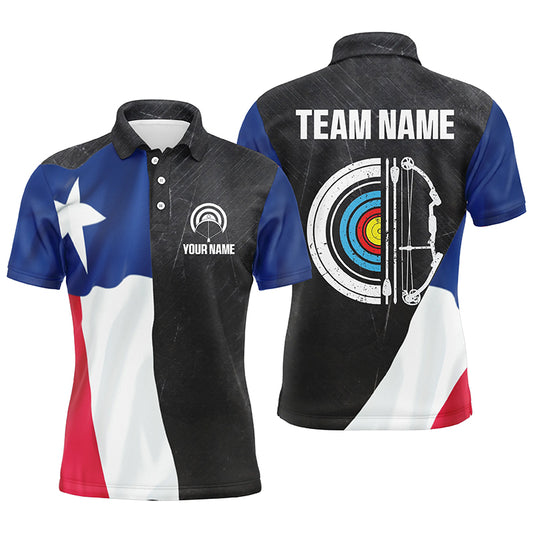Personalized Retro Texas Flag Archery Shirts For Men Custom Patriotic Archery Jersey For Archer TDM2080