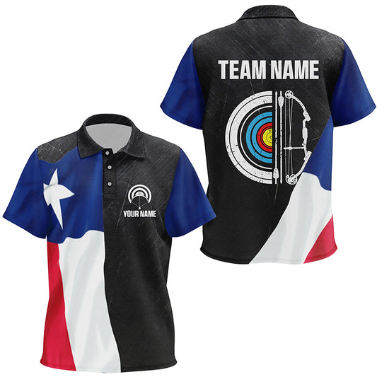 Personalized Retro Texas Flag Archery Shirts For Kid Custom Patriotic Archery Jersey For Archer TDM2080