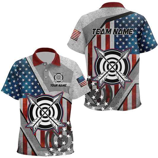 Personalized USA Flag Archery Shirts For Kid Custom Patriotic Archery Jerseys For Team Archers TDM2081