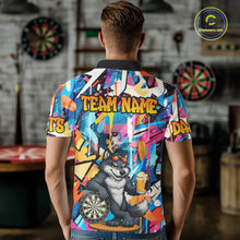 Load image into Gallery viewer, Funny Wolf Colorful Graffiti Darts Shirt For Men Custom Darts Team Jersey Polo &amp; 1/4 Zip TDM6398