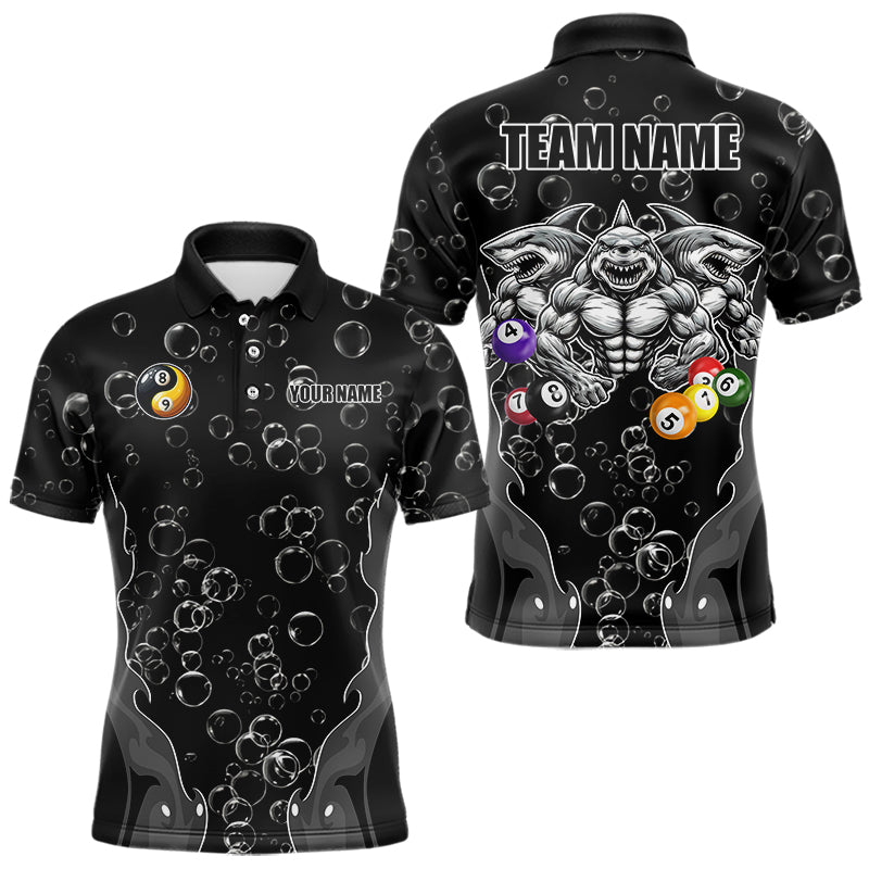 Personalized Funny Sharks 3D Pool Balls Billiard Shirts For Men Custom 8 & 9 Ball Billiard Jerseys TDM3628