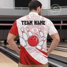 Load image into Gallery viewer, Custom Red Funny Raccoon Bowling Jersey For Men Custom Bowling Shirts Team Polo &amp; Quarter Zip TDM6592
