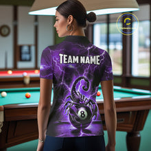 Load image into Gallery viewer, Purple Thunder Lightning Scorpion 8 Ball Pool Polo &amp; 1/4 Zip For Women Custom Billiard Team Jersey TDM4862