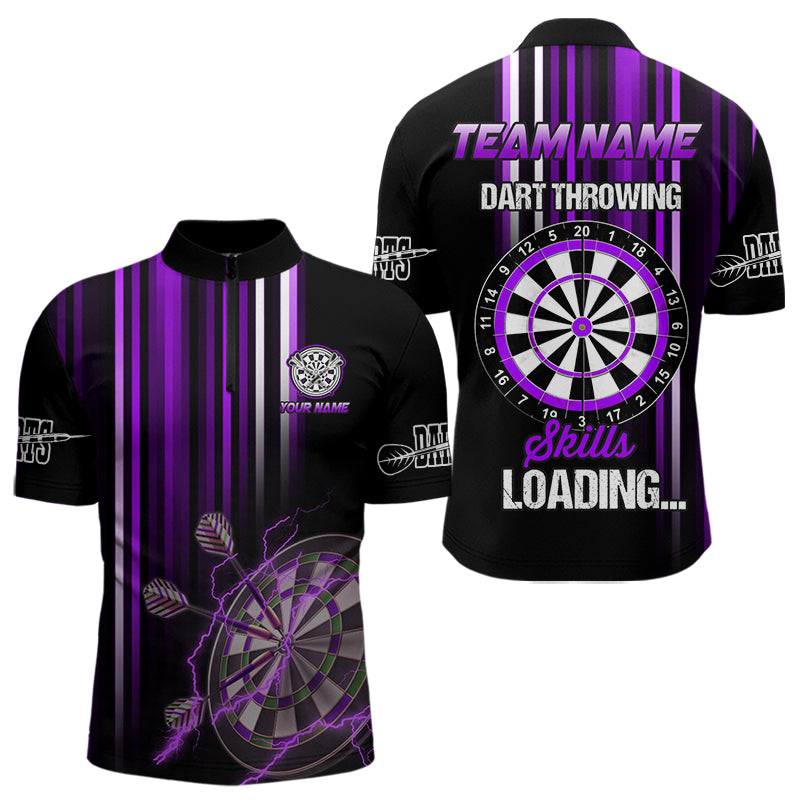 Purple Throwing Skills Loading Custom Dart Shirt For Men With Pocket Option TDM3788