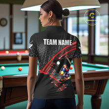 Load image into Gallery viewer, Personalized Billiard Shirts For Women Custom 8 Ball Pool Team Jersey Polo &amp; 1/4 Zip | Red TDM6172
