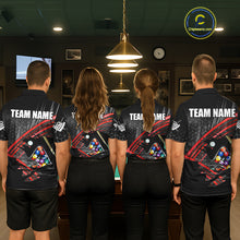 Load image into Gallery viewer, Personalized Billiard Shirts For Women Custom 8 Ball Pool Team Jersey Polo &amp; 1/4 Zip | Red TDM6172