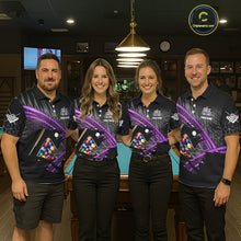 Load image into Gallery viewer, Personalized Billiard Shirts For Women Custom 8 Ball Pool Team Jersey Polo &amp; 1/4 Zip | Purple TDM6173