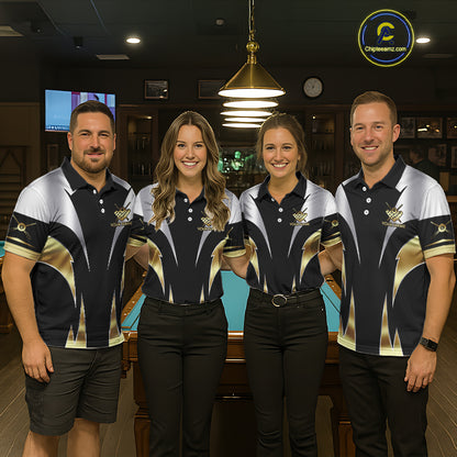Personalized Crown 8 Ball Billiard Shirt For Women Custom Billiard Tournament Pool Team Jersey |Gold TDM5571