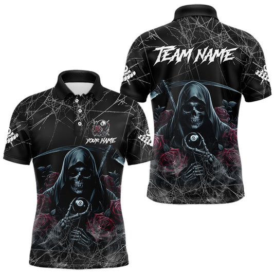 Grim Reaper 8 Ball Pool Roses Men's Billiard Shirt Custom Billiard Jersey, Billiard Team Shirts TDM3796