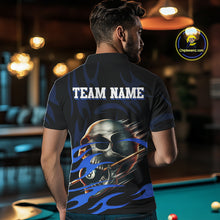 Load image into Gallery viewer, Funny Skull 8 Ball Pool Custom Billiard Polo &amp; Quarter-Zip Shirts For Men, Billiard 8 Ball Jerseys TDM1695