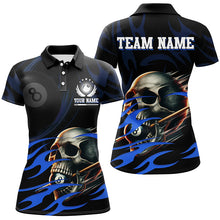 Load image into Gallery viewer, Funny Skull 8 Ball Pool Custom Billiard Polo &amp; Quarter-Zip Shirts For Women, Billiard 8 Ball Jerseys TDM1695
