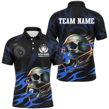 Load image into Gallery viewer, Funny Skull 8 Ball Pool Custom Billiard Polo &amp; Quarter-Zip Shirts For Men, Billiard 8 Ball Jerseys TDM1695