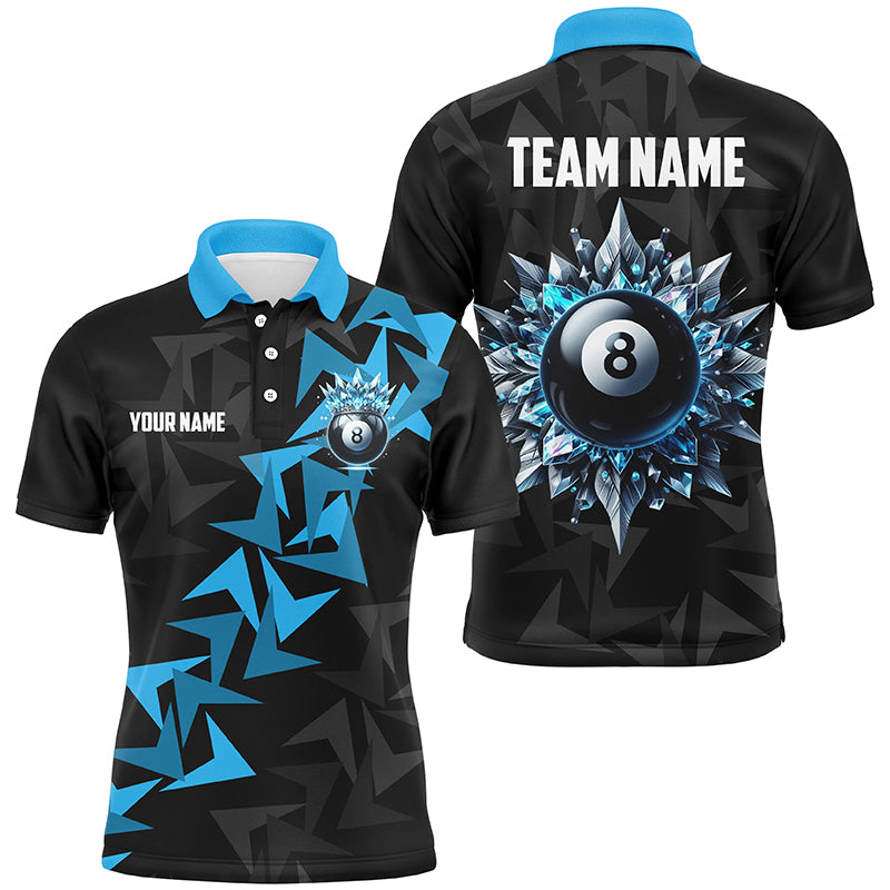 Personalized Funny Blue 8 Ball Pool Ice Custom Men Billiard Shirts, Unique Billiard Jerseys Attire TDM1904