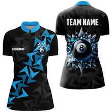Load image into Gallery viewer, Personalized Funny Blue 8 Ball Pool Ice Custom Women Billiard Shirts, Unique Billiard Jerseys Attire TDM1904