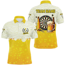 Load image into Gallery viewer, Personalized Yellow Funny Darts And Beer Men Dart Shirts, Drinking Darts Team Jerseys, Dart Gifts TDM2609