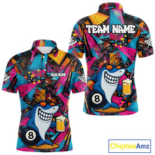 Load image into Gallery viewer, Funny Shark Colorful Graffiti Style Custom 8 Ball Billiard Shirt For Men Best Billiard Team Jersey TDM4890