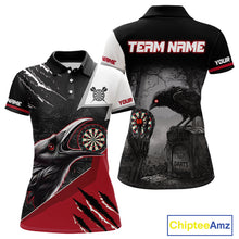 Load image into Gallery viewer, Personalized Raven Darts Shirt For Women Custom Black And Red Gothic Darts Team Jersey TDM5091