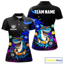 Load image into Gallery viewer, Funny Shark Pool Balls Women&#39;s Billiard Shirts Custom Billiard Jerseys, Billiard Team Shirts TDM4076
