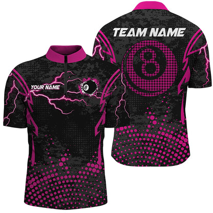 Personalized Pink Grunge Billiard Shirts For Men, Best Custom Billiard Jerseys For Pool Player TDM1913