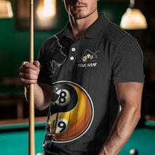 Load image into Gallery viewer, Funny Yin Yang Eyes Of Wolf Billiard Shirts For Men Custom 8 &amp; 9 Ball Billiard Jersey | Black TDM4442