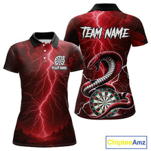 Load image into Gallery viewer, Red Lightning Thunder Cobra Darts Shirt For Women Custom Darts League Team Jersey Polo &amp; 1/4 Zip TDM4894
