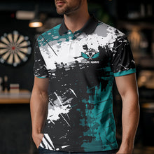 Load image into Gallery viewer, Grunge Turquoise Paint Splash Dart Shirts For Women Custom Darts Team Jersey Polo &amp; 1/4 Zip TDM3509