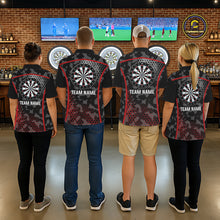 Load image into Gallery viewer, Black And Red Camo Dart Shirt With Pocket Option For Women Custom Dart Jersey TDM5829