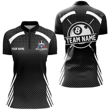Load image into Gallery viewer, Personalized Billiard Tournament Pool Shirts For Women, Best 8 Ball Billiard Team Jerseys |Black TDM2130