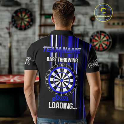 Blue Throwing Skills Loading Custom Darts Shirt For Men With Pocket Option TDM4703