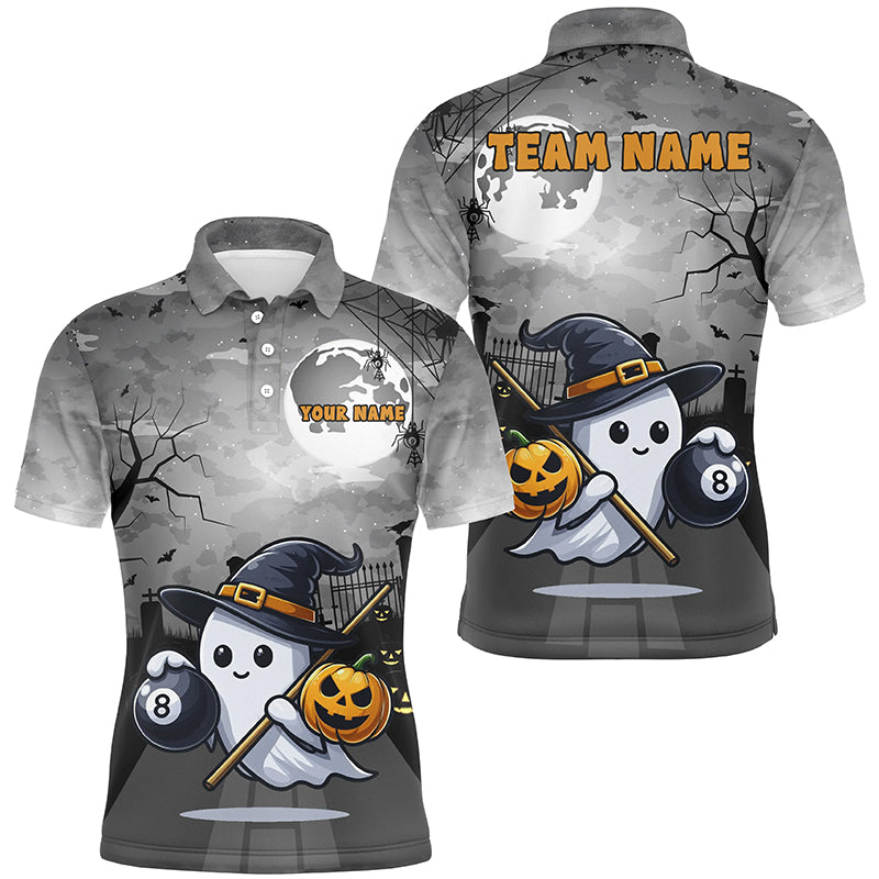 Funny Ghostly Halloween Billiard Shirts For Men Custom Halloween Gift For Pool Lover TDM2629