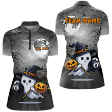 Load image into Gallery viewer, Funny Ghostly Halloween Billiard Shirts For Women Custom Halloween Gift For Pool Lover TDM2629