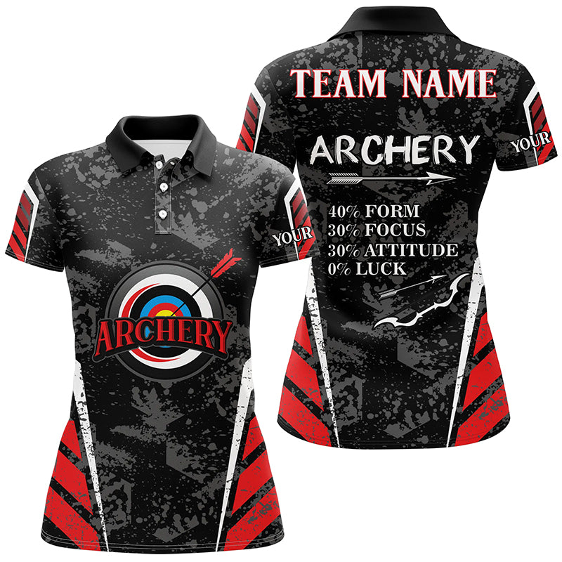 Personalized Archery Target Vintage Style Women Polo Shirts Custom 3D Funny Archery Jersey Shirts TDM0458
