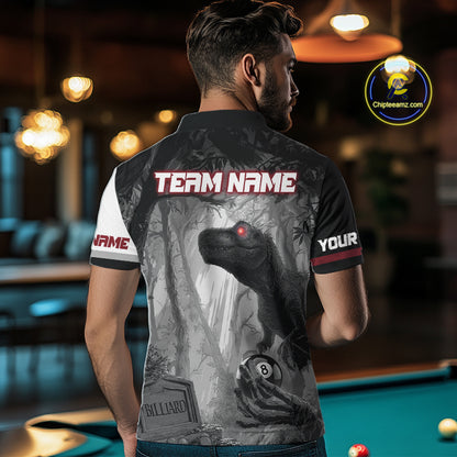 Personalized 8 Ball Pool Sauropod Billiard Shirts For Men Custom Billiard Team Jerseys |Red TDM5606