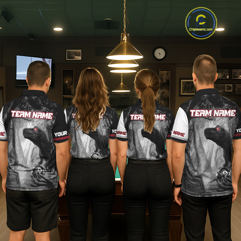 Personalized 8 Ball Pool Sauropod Billiard Shirts For Women Custom Billiard Team Jerseys |Red TDM5606