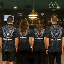 Load image into Gallery viewer, Black US Flag 8 Ball Pool Wings Billiard Shirt For Women Custom Billiard Team Jersey Polo &amp; 1/4 Zip TDM5977
