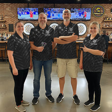 Load image into Gallery viewer, Black US Flag Dartboard Fire Darts Shirt For Women Custom Darts Jersey Team Polo &amp; 1/4 Zip TDM5978