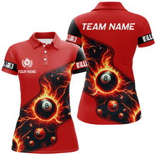 Load image into Gallery viewer, Personalized Red 8 Ball Fire 3D Printed Women Billiard Shirts Custom Billiard Jersey For Pool Player TDM1935