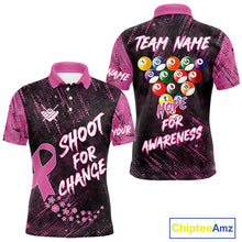 Load image into Gallery viewer, Shoot For Change Breast Cancer Awareness Billiard Shirt For Men Custom Pink Ribbon Billiard Jersey TDM4468