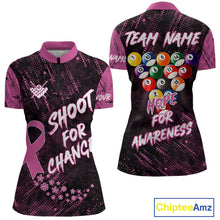 Load image into Gallery viewer, Shoot For Change Breast Cancer Awareness Billiard Shirt For Women Custom Pink Ribbon Billiard Jersey TDM4468