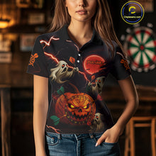 Load image into Gallery viewer, Funny Ghostly Pumpkin Dartboard Halloween Darts Shirt For Women Custom Darts Jersey, Best Darts Gift TDM4910