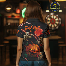 Load image into Gallery viewer, Funny Ghostly Pumpkin Dartboard Halloween Darts Shirt For Women Custom Darts Jersey, Best Darts Gift TDM4910