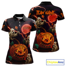 Load image into Gallery viewer, Funny Ghostly Pumpkin Dartboard Halloween Darts Shirt For Women Custom Darts Jersey, Best Darts Gift TDM4910