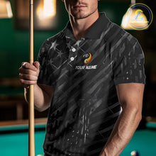 Load image into Gallery viewer, Black US Flag Ying And Yang 8 Ball &amp; 9 Ball Custom Billiard Shirts For Men Funny Billiard Jerseys  TDM3357