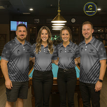 Load image into Gallery viewer, Personalized Grey US Flag 8 Ball Billiard Shirt For Women Custom Billiard Team Shirt, Pool Jerseys TDM5608