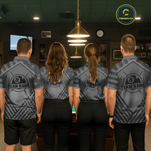Load image into Gallery viewer, Personalized Grey US Flag 8 Ball Billiard Shirt For Women Custom Billiard Team Shirt, Pool Jerseys TDM5608