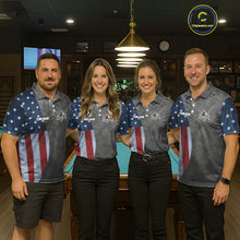 Load image into Gallery viewer, Grunge American Flag Patriotic Billiard Shirts For Women Custom 3D Billiard Balls Pool Team Jerseys TDM5616
