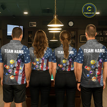 Load image into Gallery viewer, Grunge American Flag Patriotic Billiard Shirts For Women Custom 3D Billiard Balls Pool Team Jerseys TDM5616