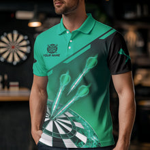 Load image into Gallery viewer, Turquoise Darts Jersey For Men Custom Darts Team Shirt With Pocket Option TDM3519